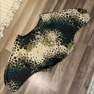 Leopard Print Satin Blouse